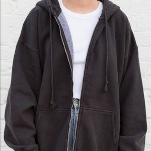 BRANDY OVERSIZED BLACK CHRISTY ZIP UP